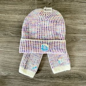 Girls Mantra Beanie & Fingerless Gloves Set | Multi Color | NWT
